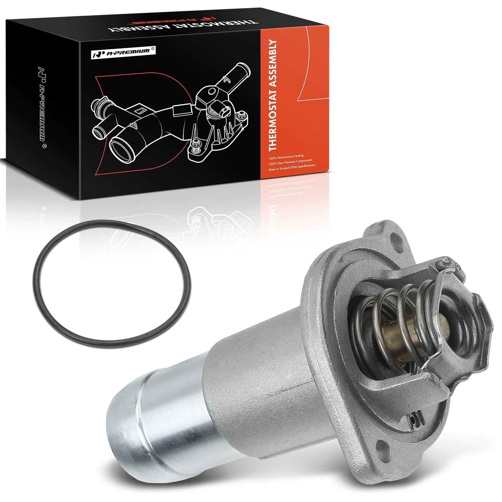 A-Premium front view of thermostat housing showing durable fit benefit