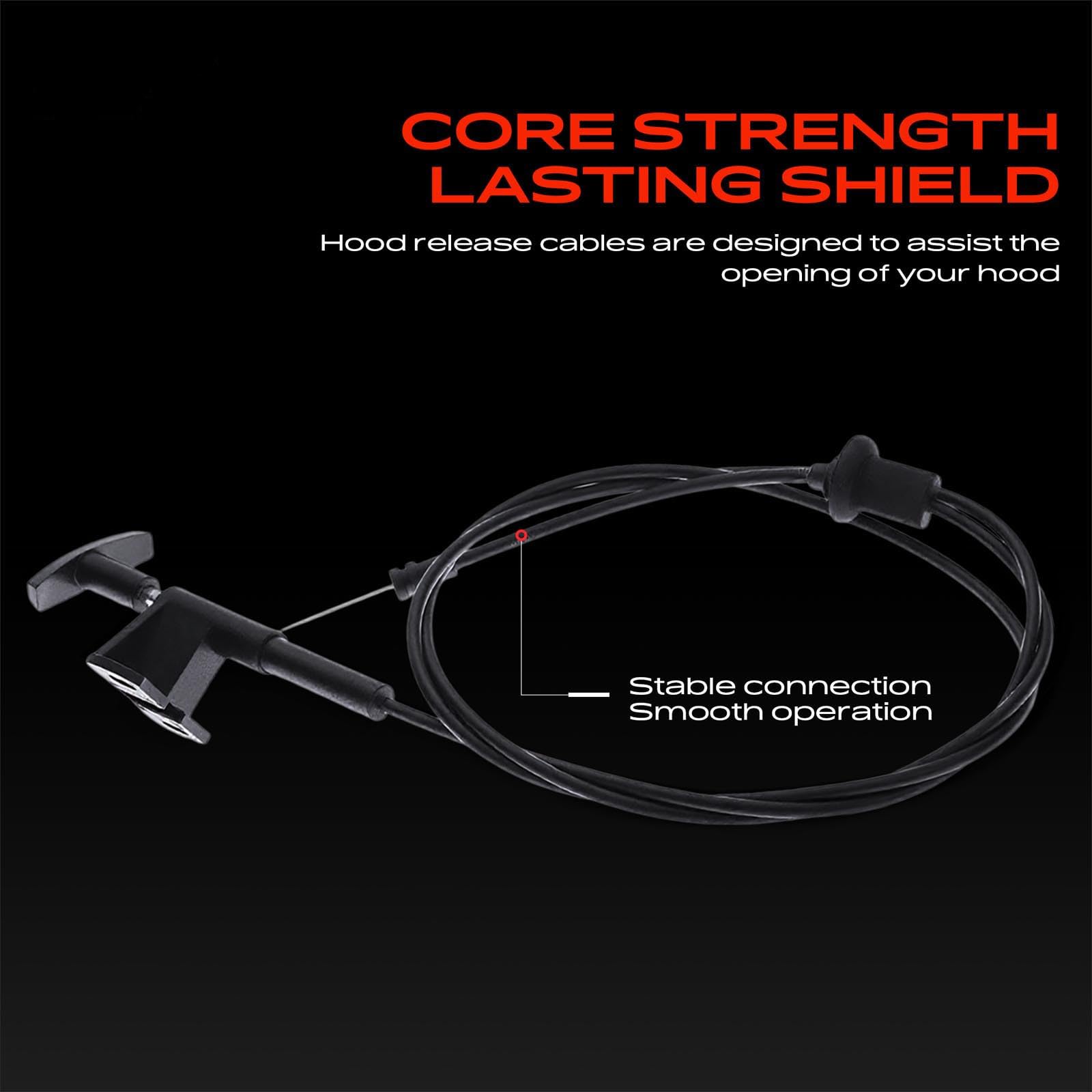 A-Premium full-length 74.7-inch cable laid out to display length and end fittings for fitment verification
