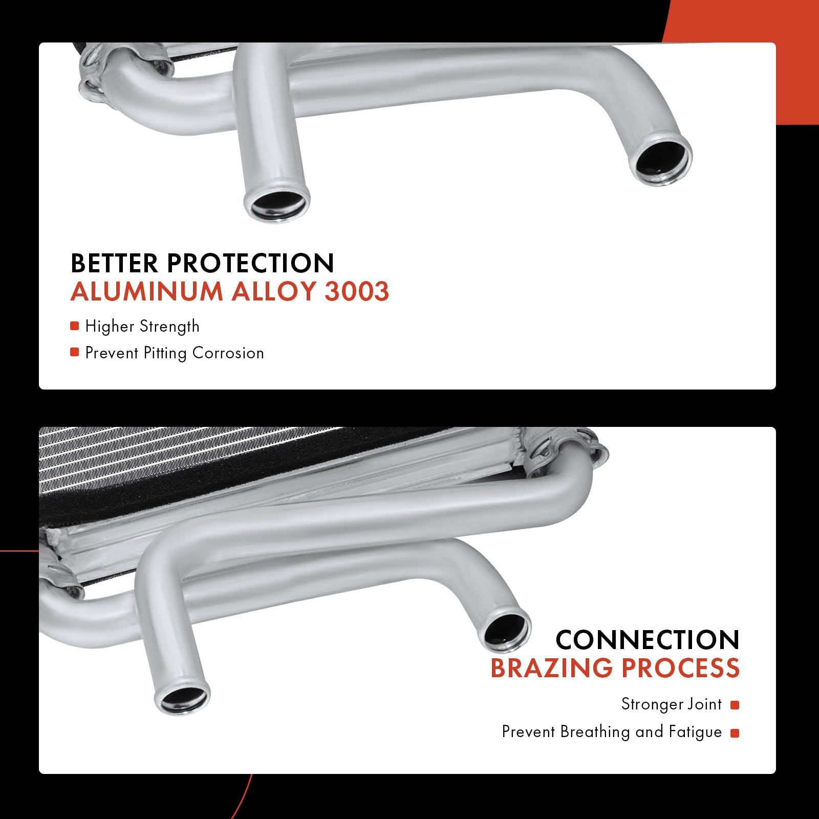 A-Premium close-up of multi-louvered fins illustrating improved heat dissipation