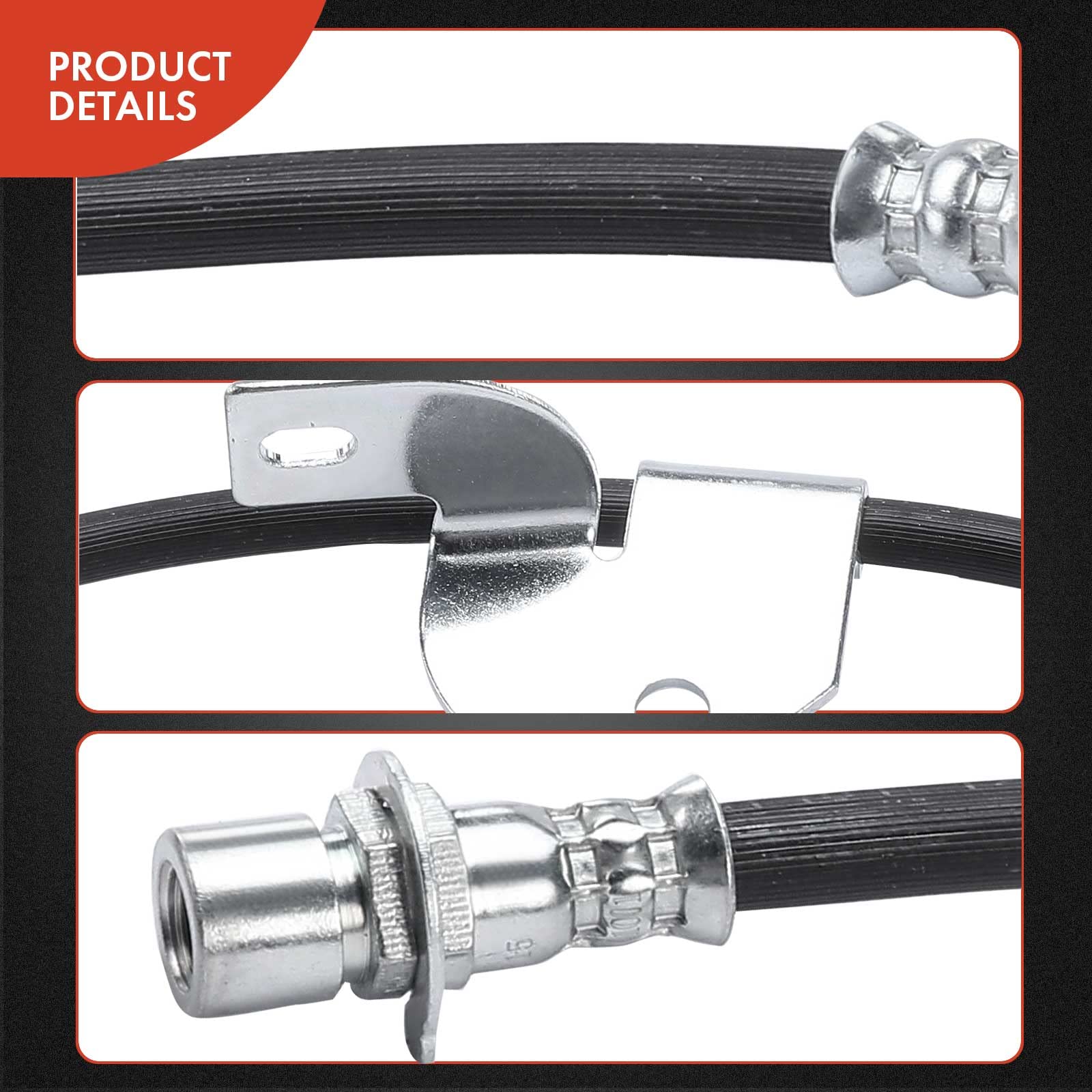 A-Premium hose next to ruler showing scale and correct length for accurate replacement