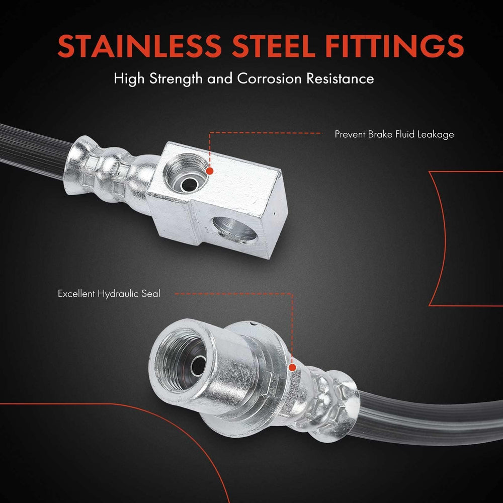 A-Premium hose length shown with scale to verify rear-center routing fit
