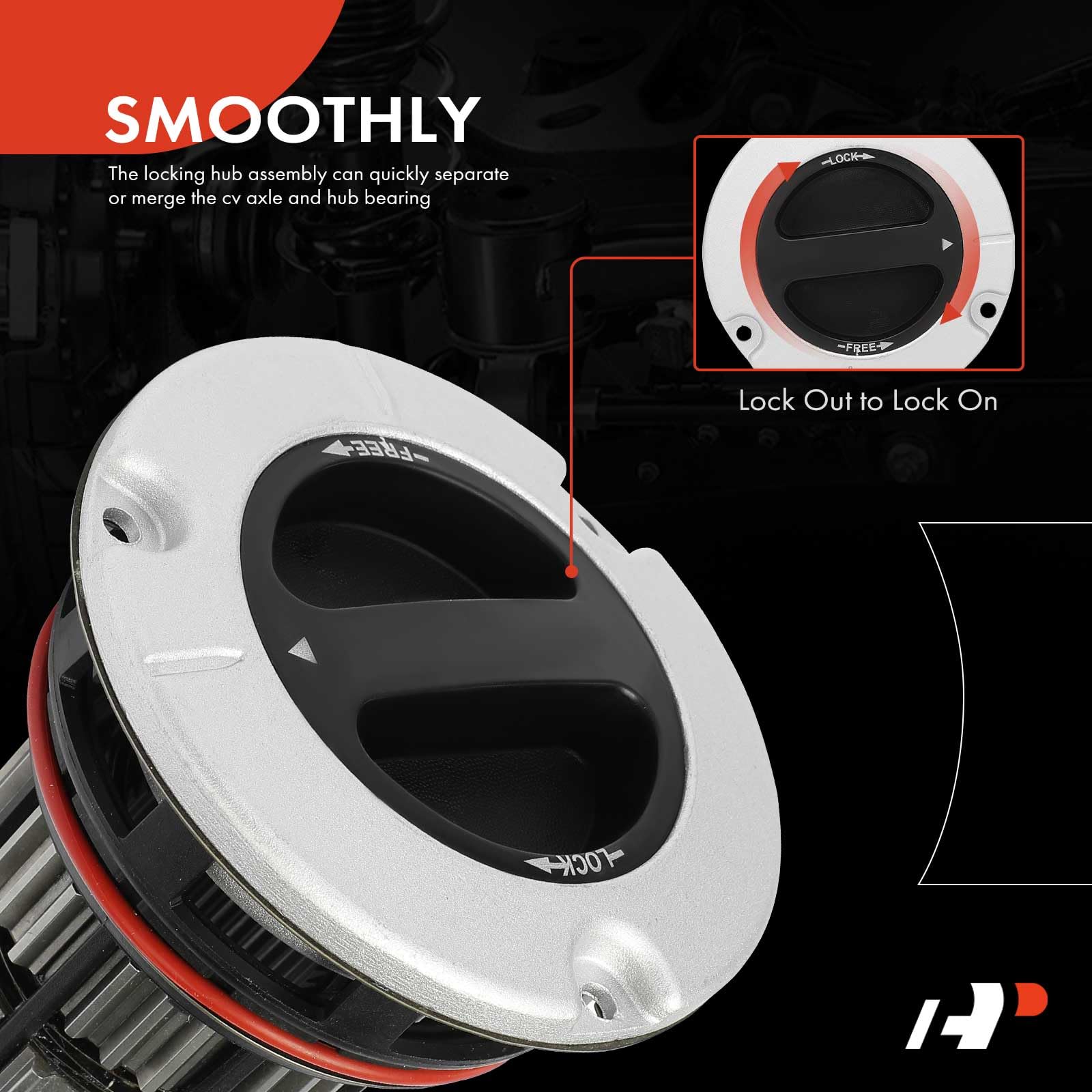 A-Premium hub spline detail showing 35 splines for accurate engagement benefit