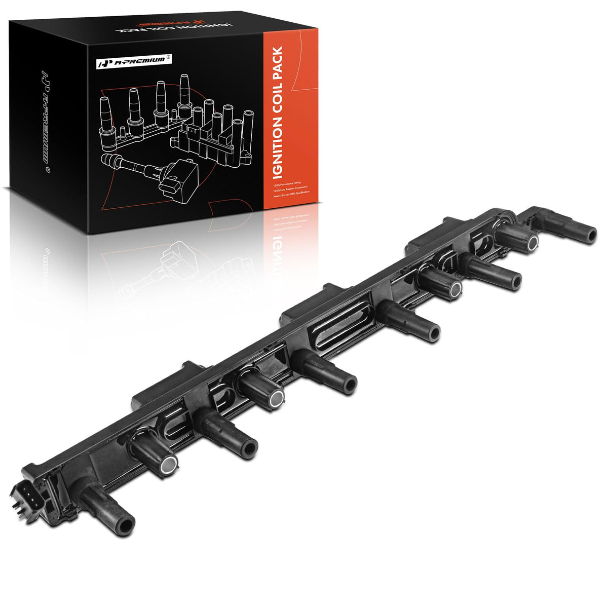 A-Premium ignition coil front view showing compact design and reliable fit