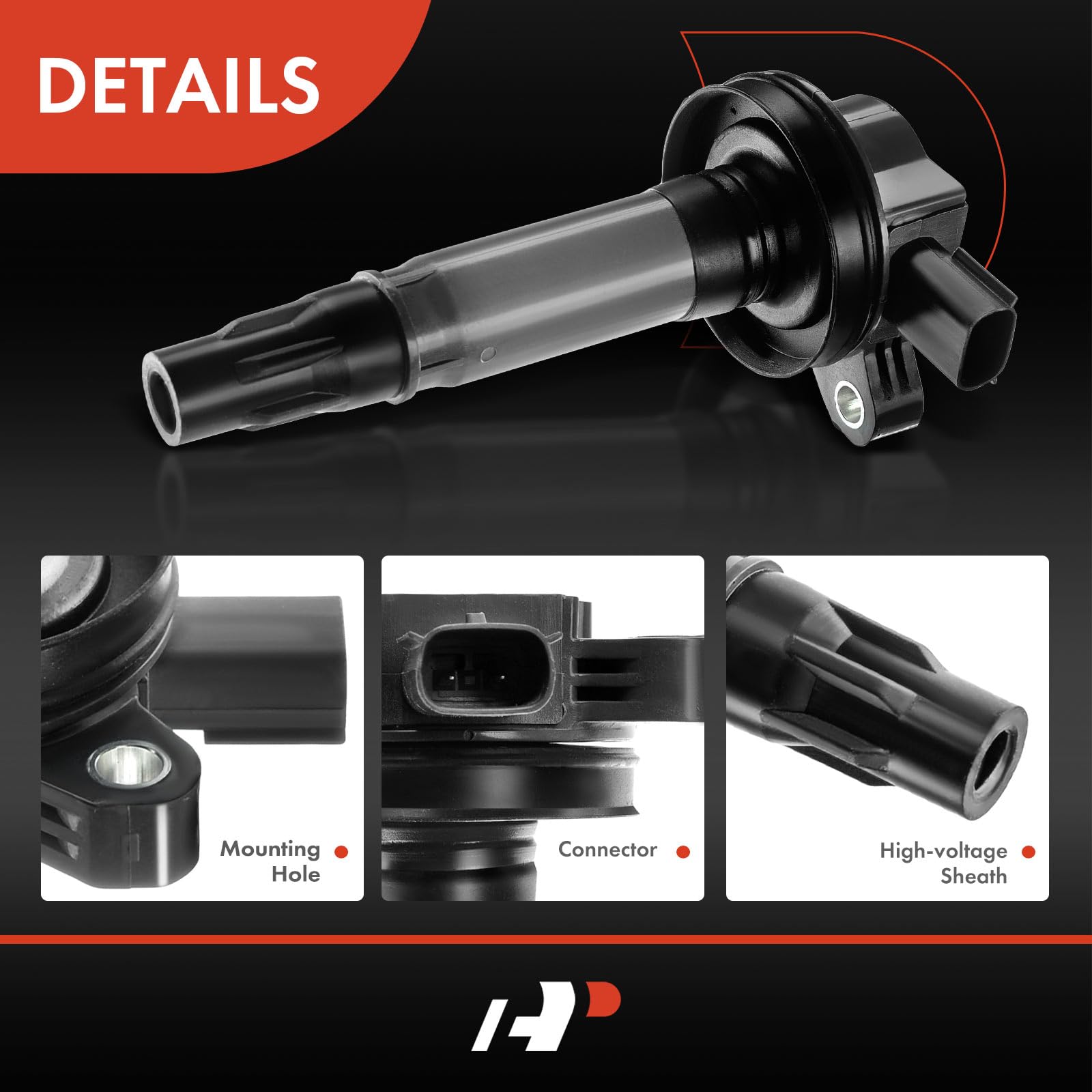 A-Premium ignition coil installed in engine bay demonstrating correct fitment