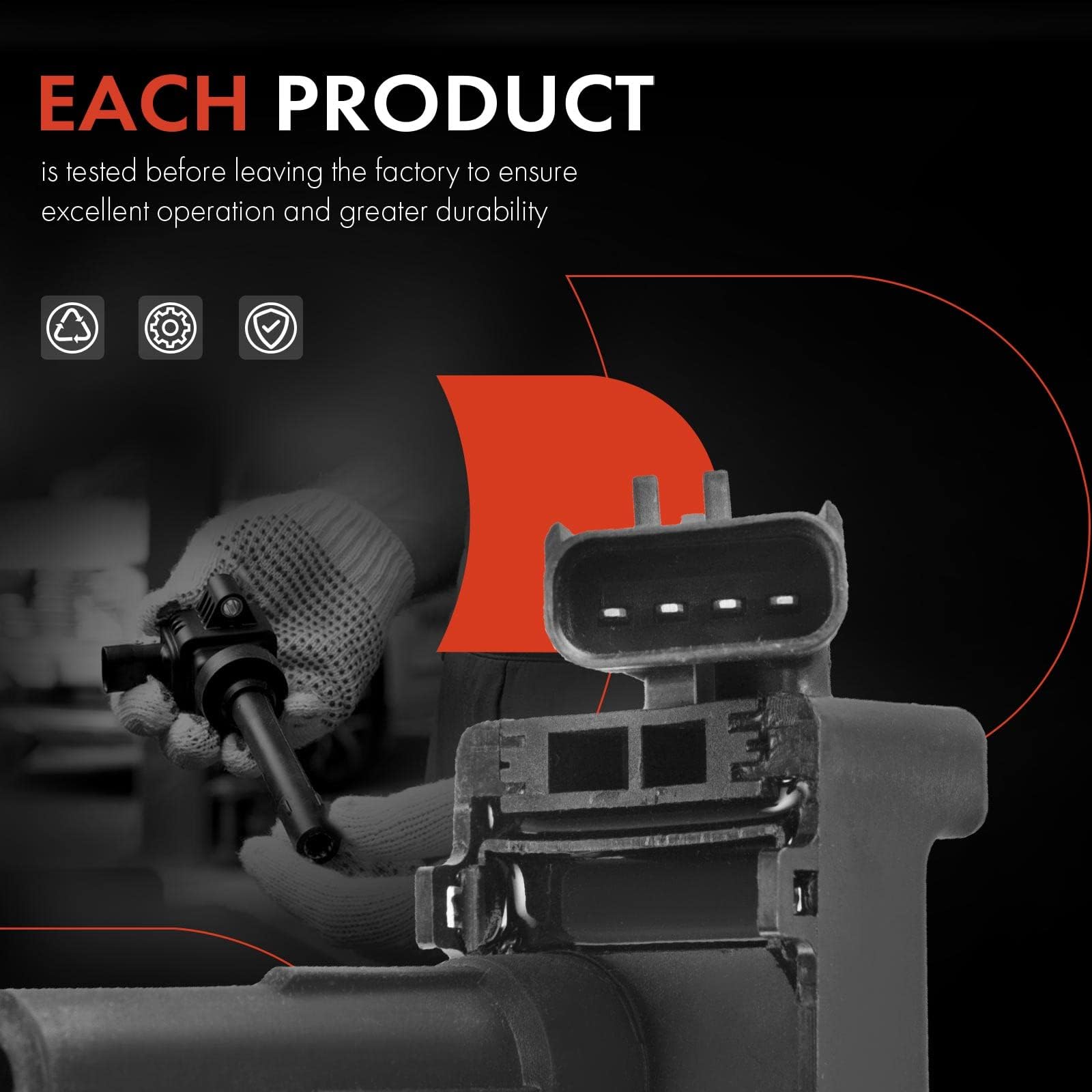 A-Premium ignition coil label with reference numbers for easy part verification