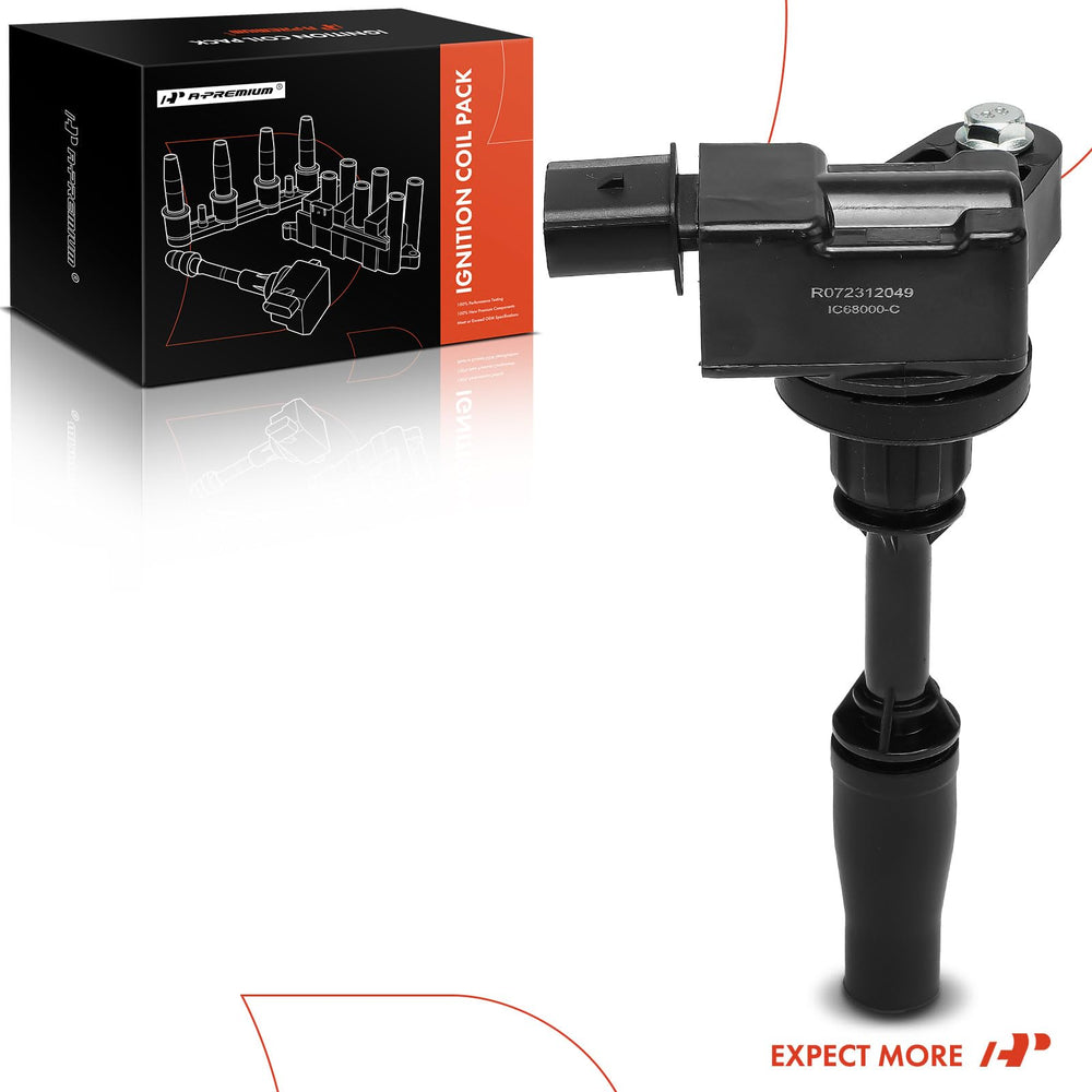 A-Premium ignition coil installed under hood of vehicle for reliable spark delivery