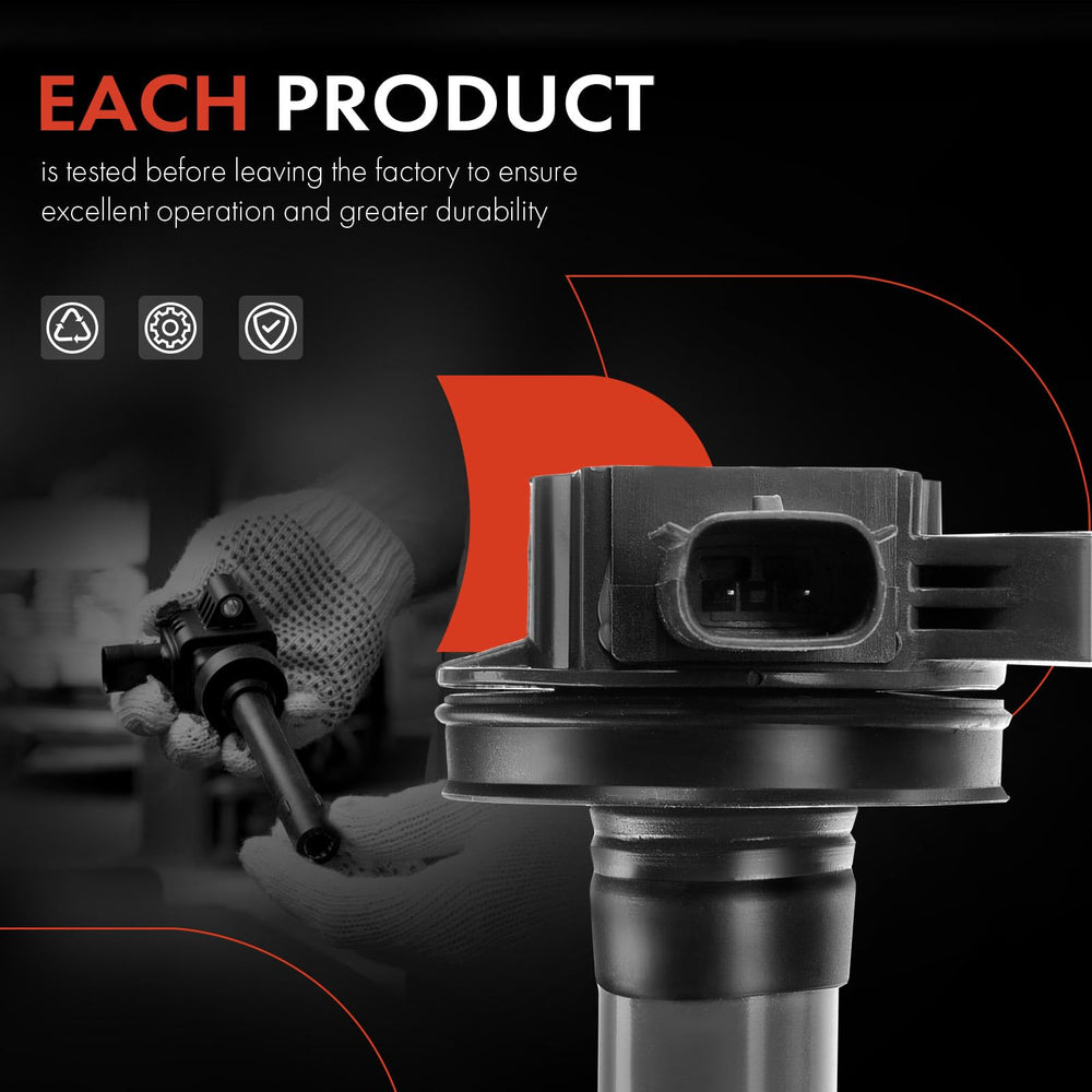 A-Premium ignition coil with spark plug connection showing improved spark delivery