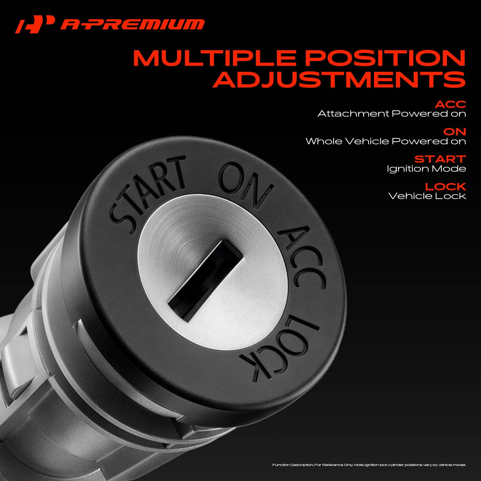 A-Premium ignition cylinder installed in steering column for quick swap