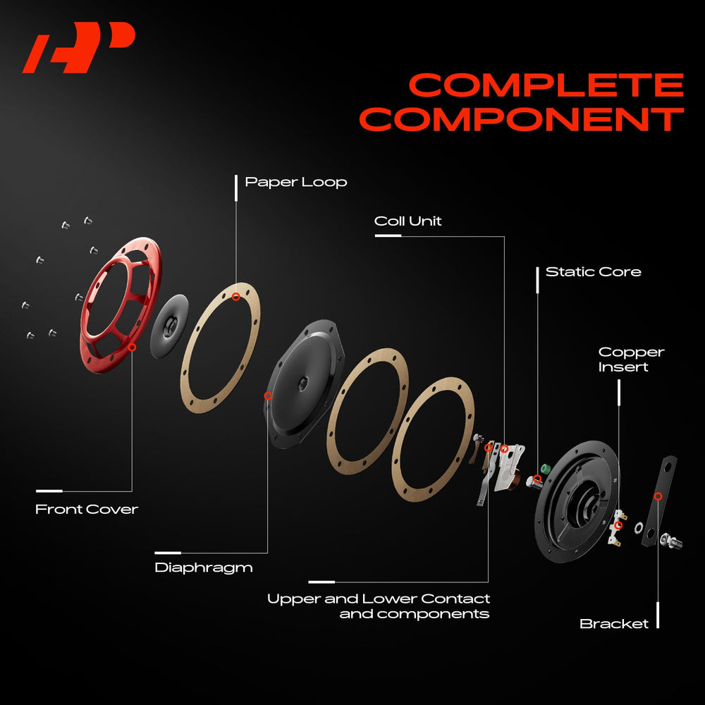 A-Premium horn installed behind car bumper demonstrating direct-replacement fit