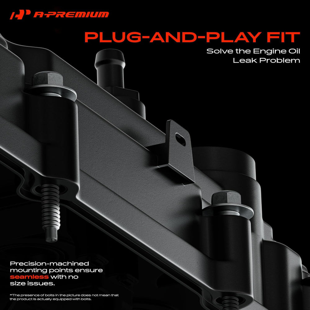 A-Premium valve cover installed on engine left side demonstrating correct fitment