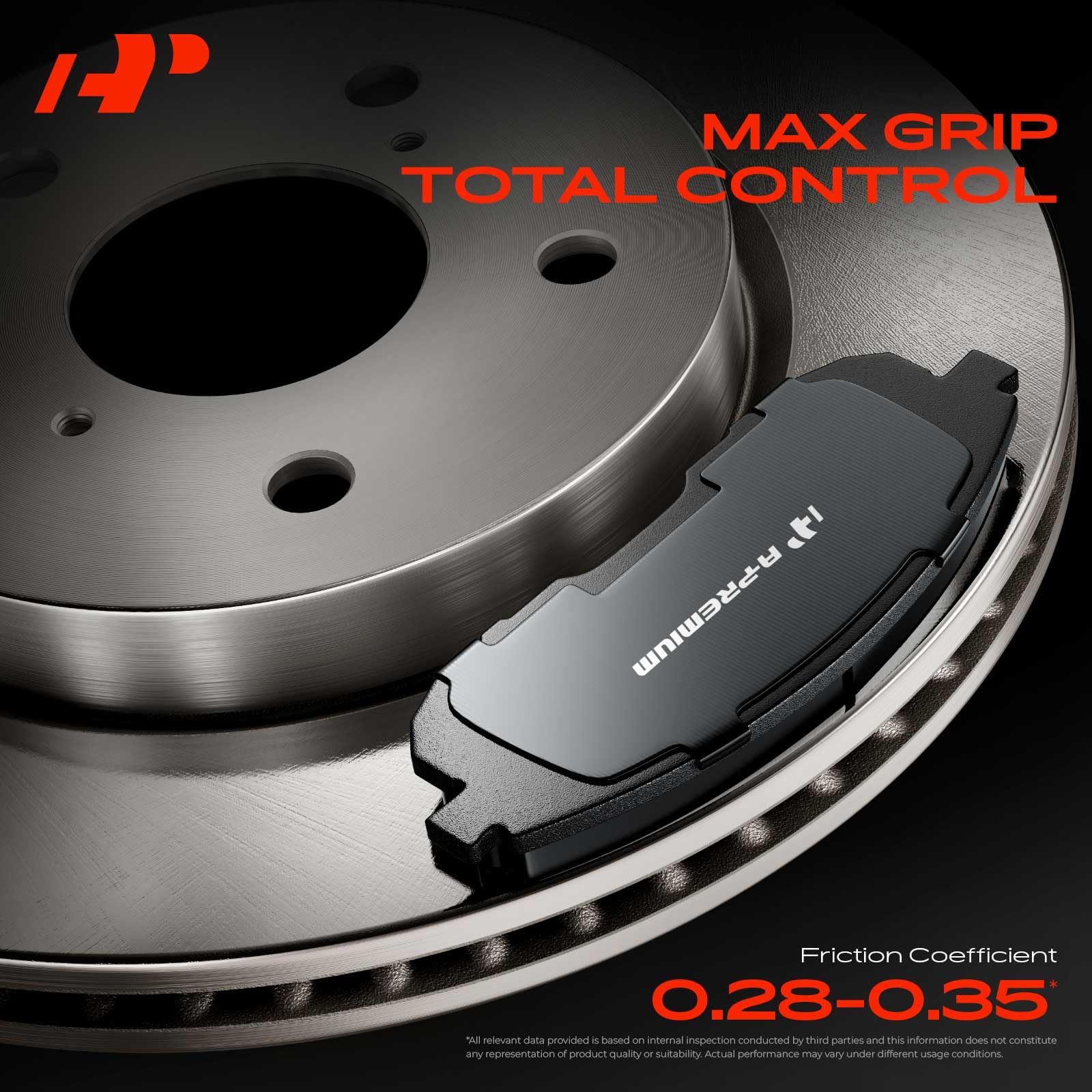 A-Premium pads installed on rotor demonstrating correct fitment