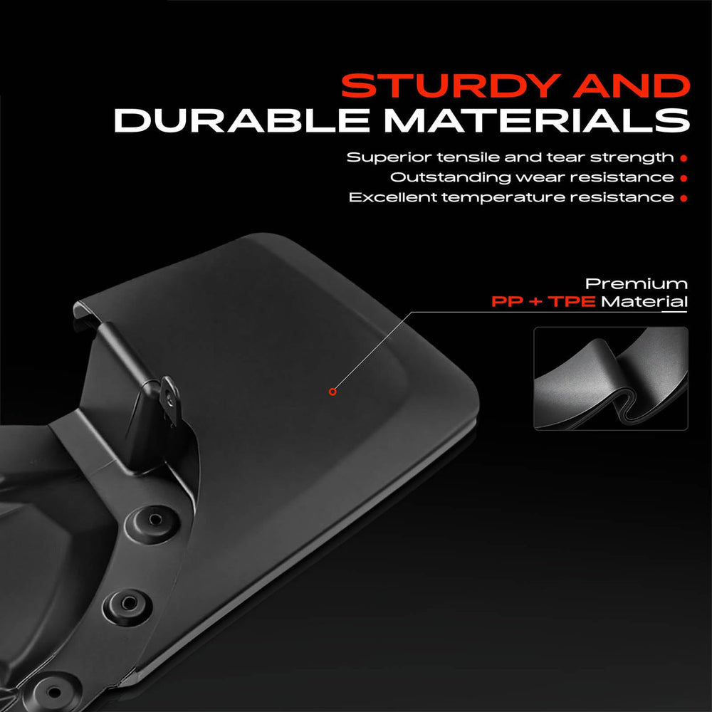 A-Premium mud flap installed rear right wheel well reducing debris impact