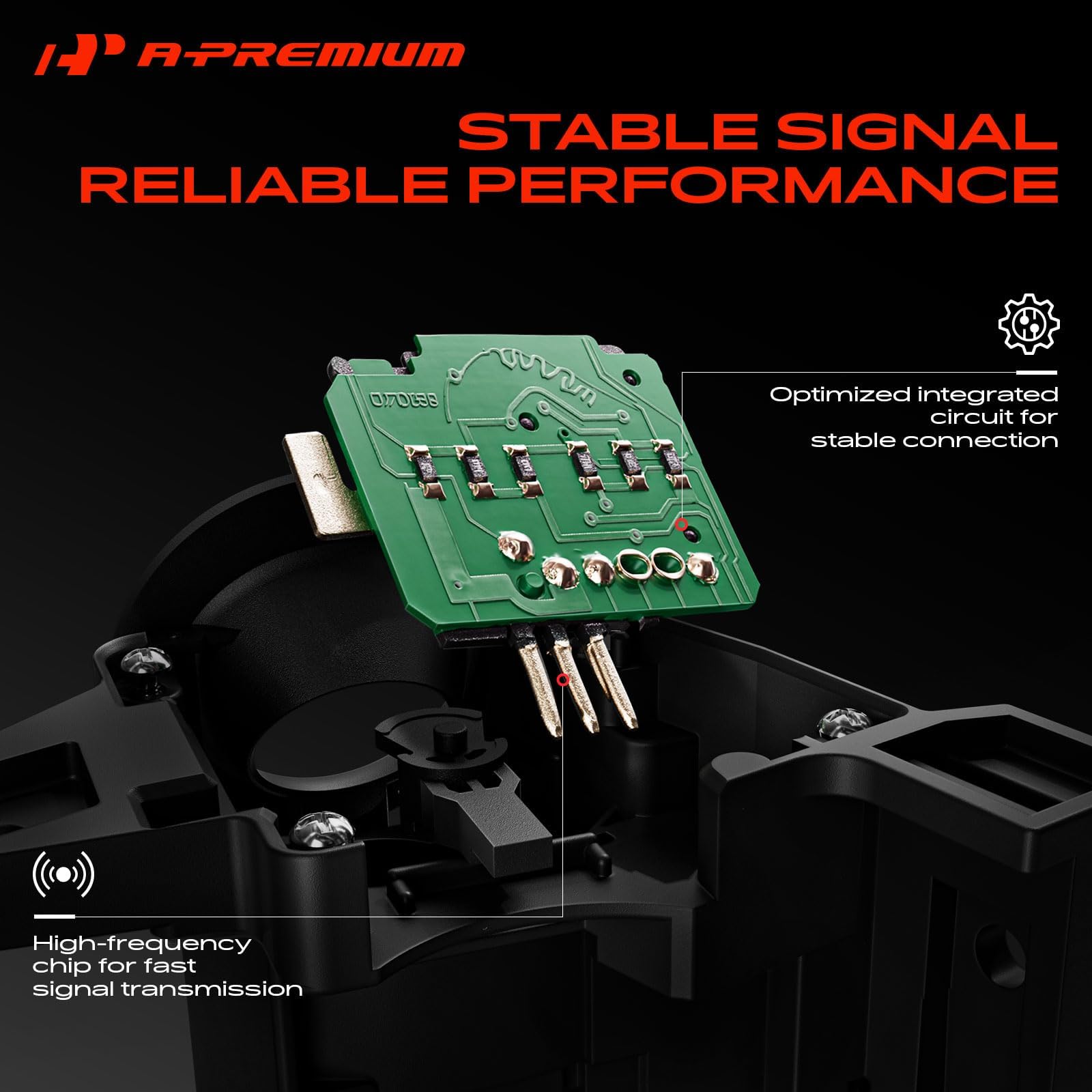 A-Premium installed in steering column demonstrating correct orientation