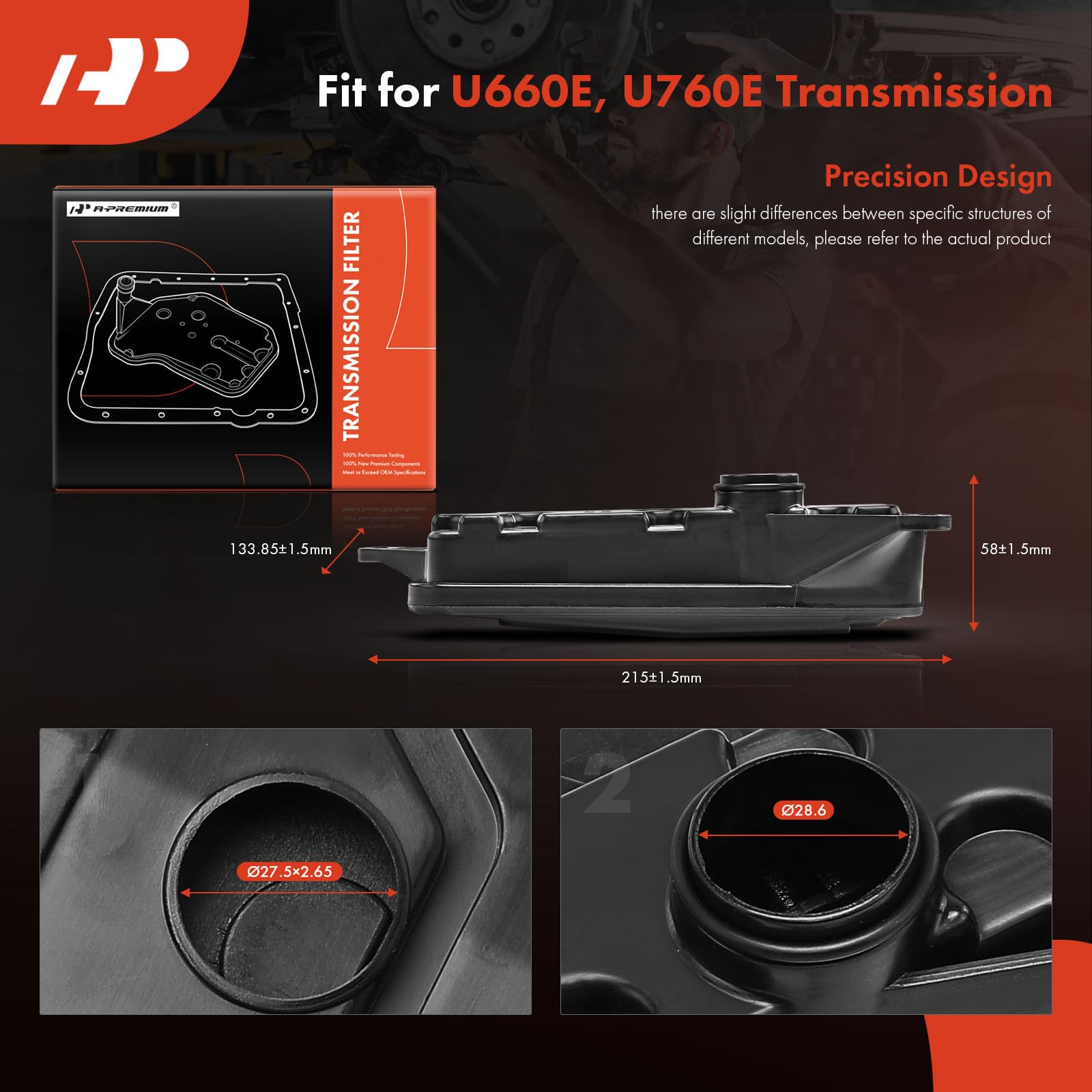 A-Premium filter installed under vehicle demonstrating correct fit