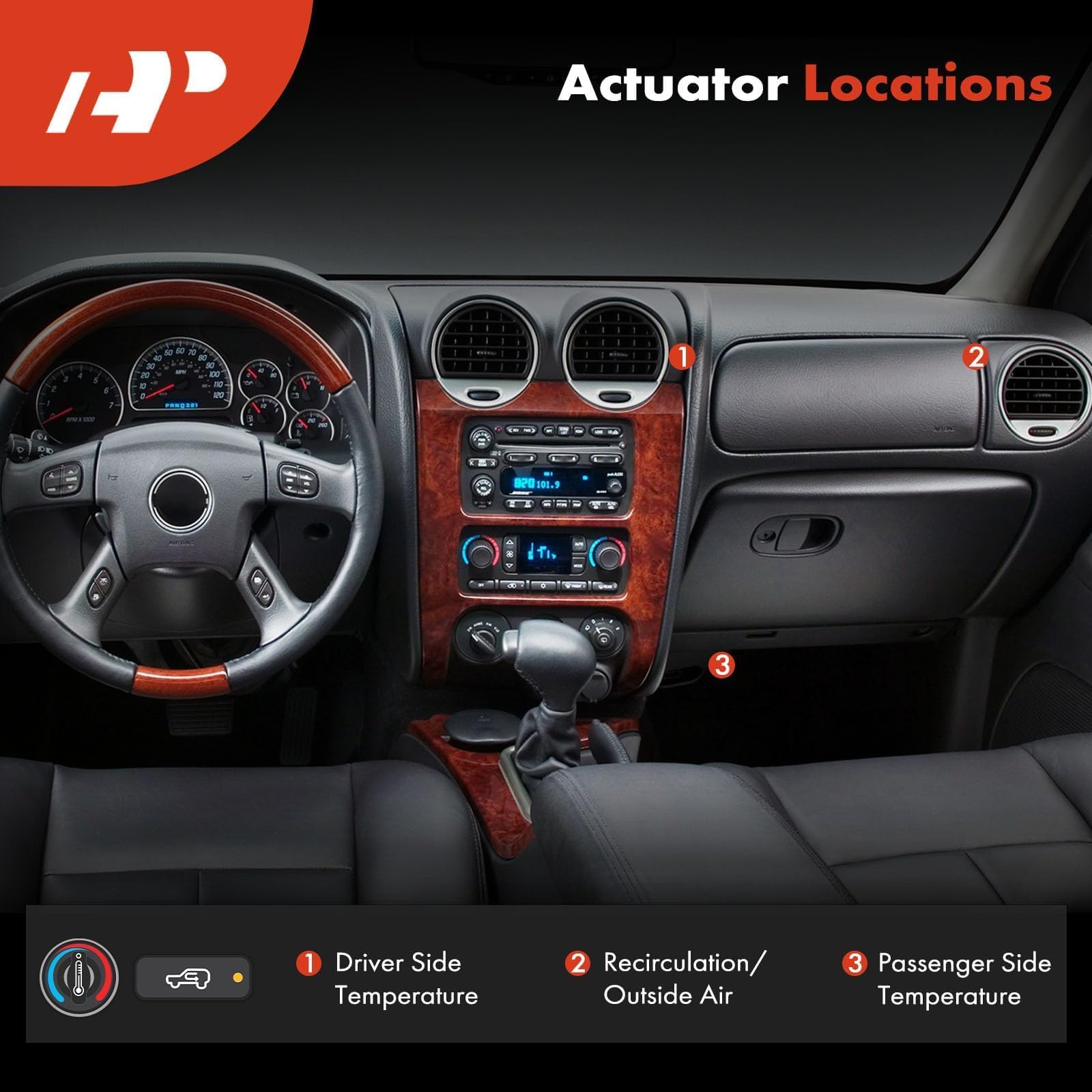 A-Premium actuator installed under dash showing restored HVAC control