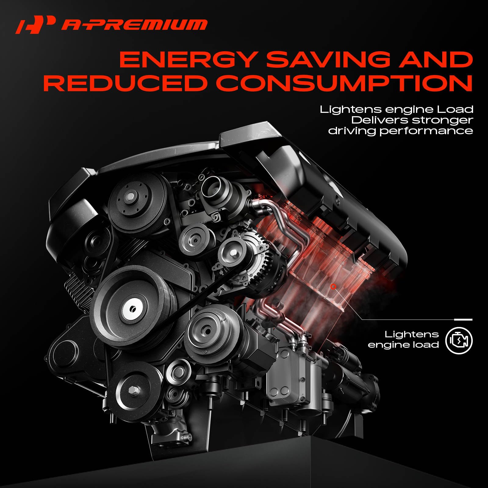 A-Premium installed under-hood on 3.6L Jeep showing direct-fit replacement benefit