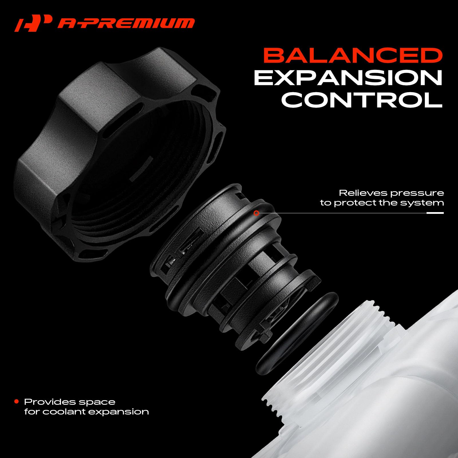 A-Premium installed under-hood with hoses demonstrates direct-fit ease