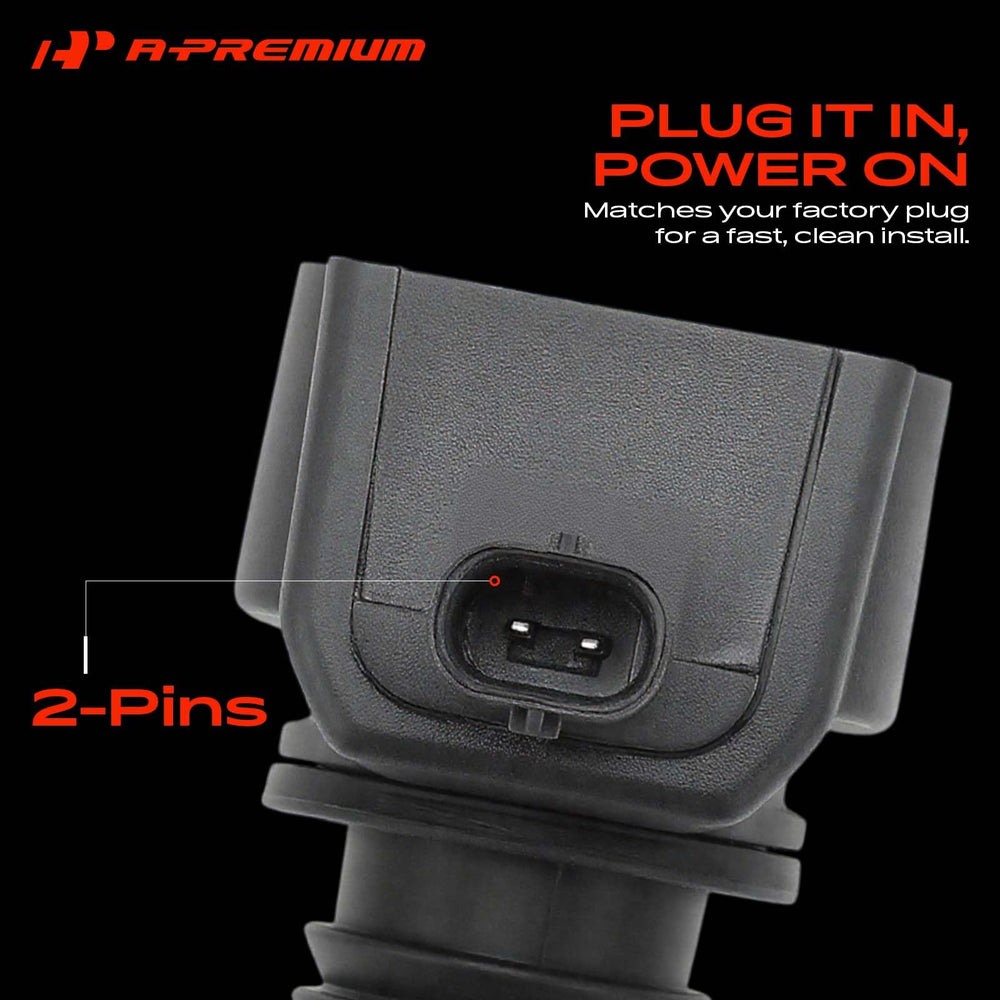 A-Premium complete kit layout with all six coils and plugs, organized replacement set