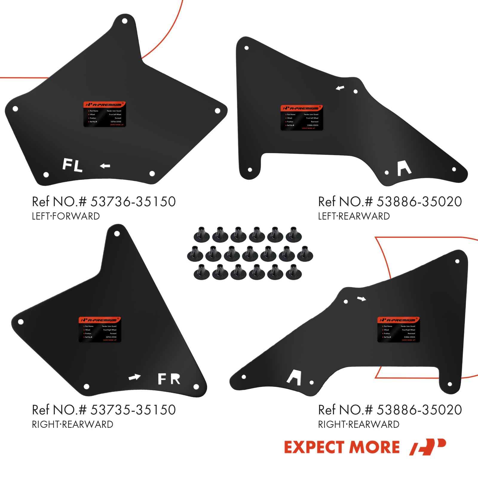 A-Premium label showing reference numbers for correct replacement fit