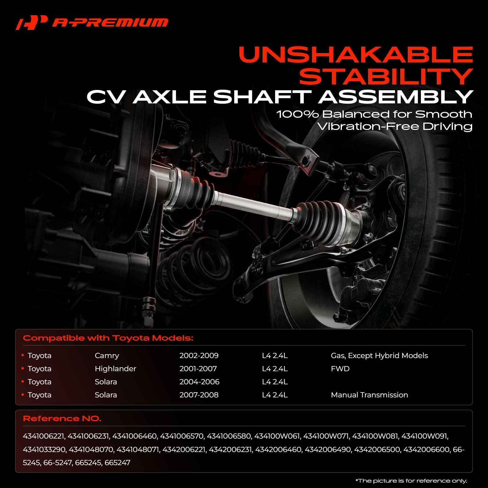 A-Premium left front axle close-up showing correct fit and restored power transfer