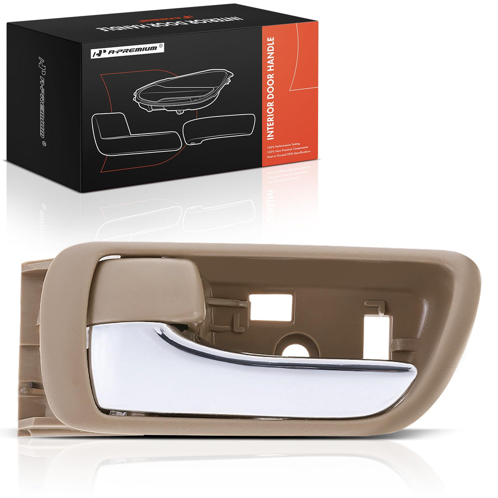 A-Premium front view of left driver handle showing chrome beige finish and easy replacement benefit
