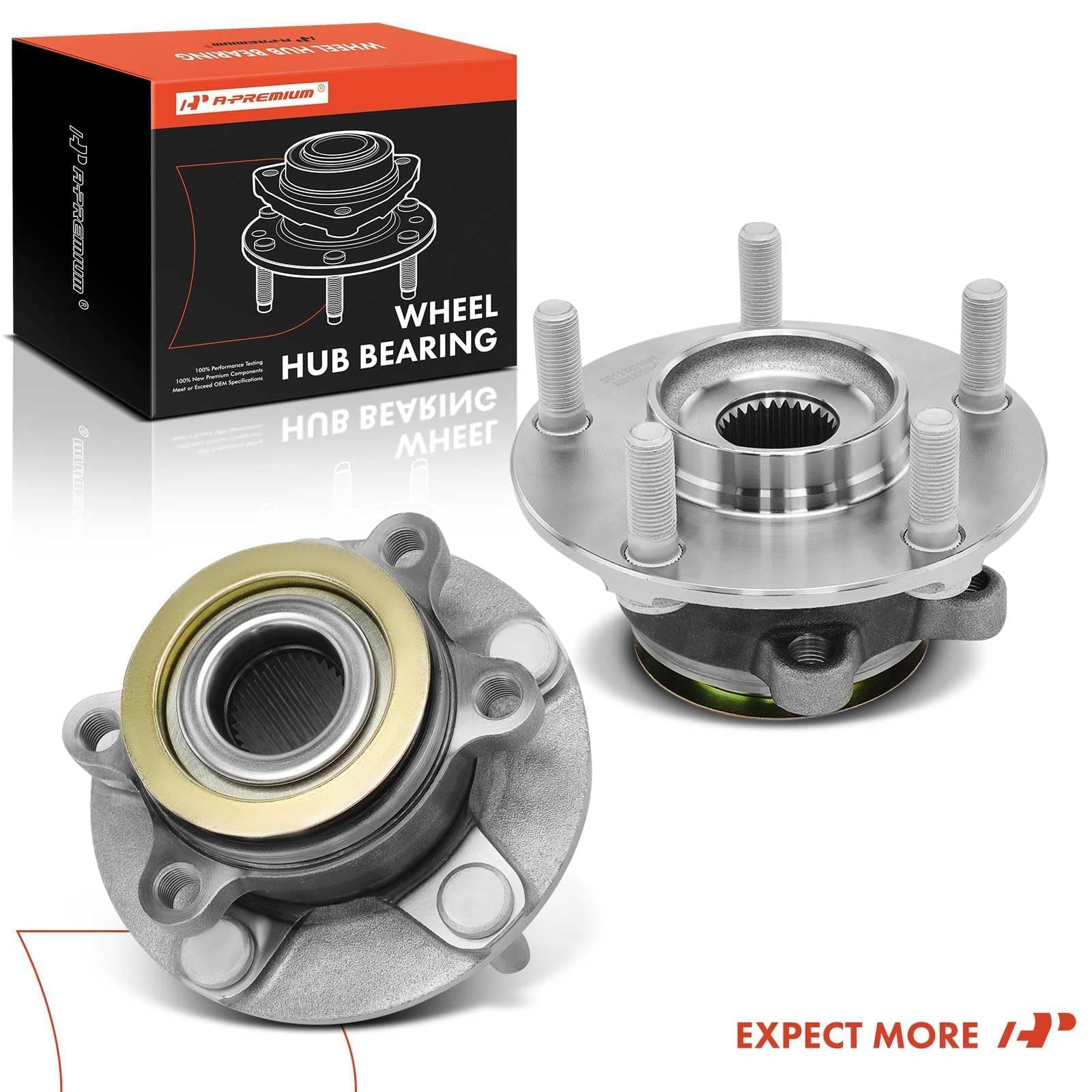 A-Premium in-garage installation scene showing technician fitting both front hubs