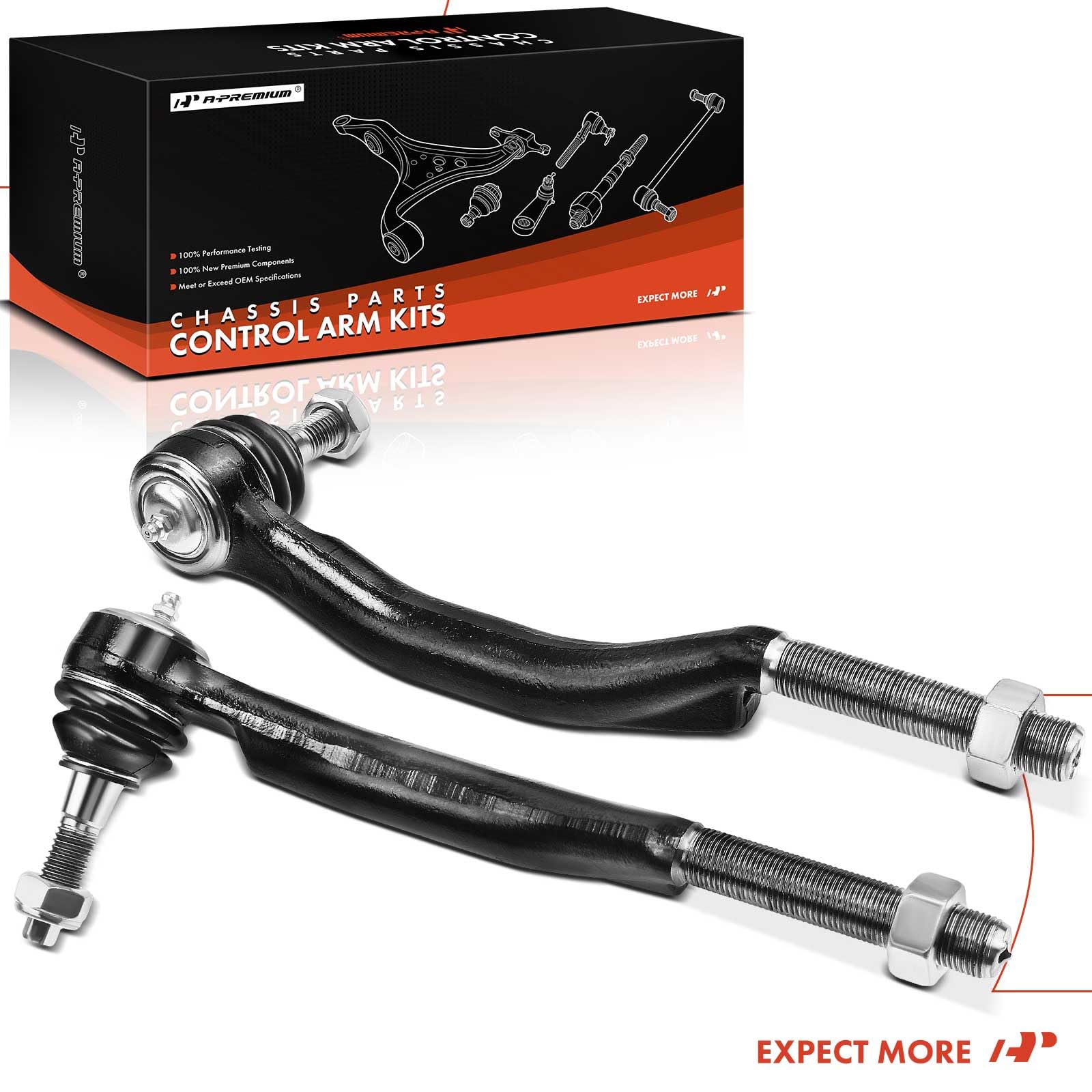 A-Premium mechanic installing tie rod end in garage showing professional installation benefit