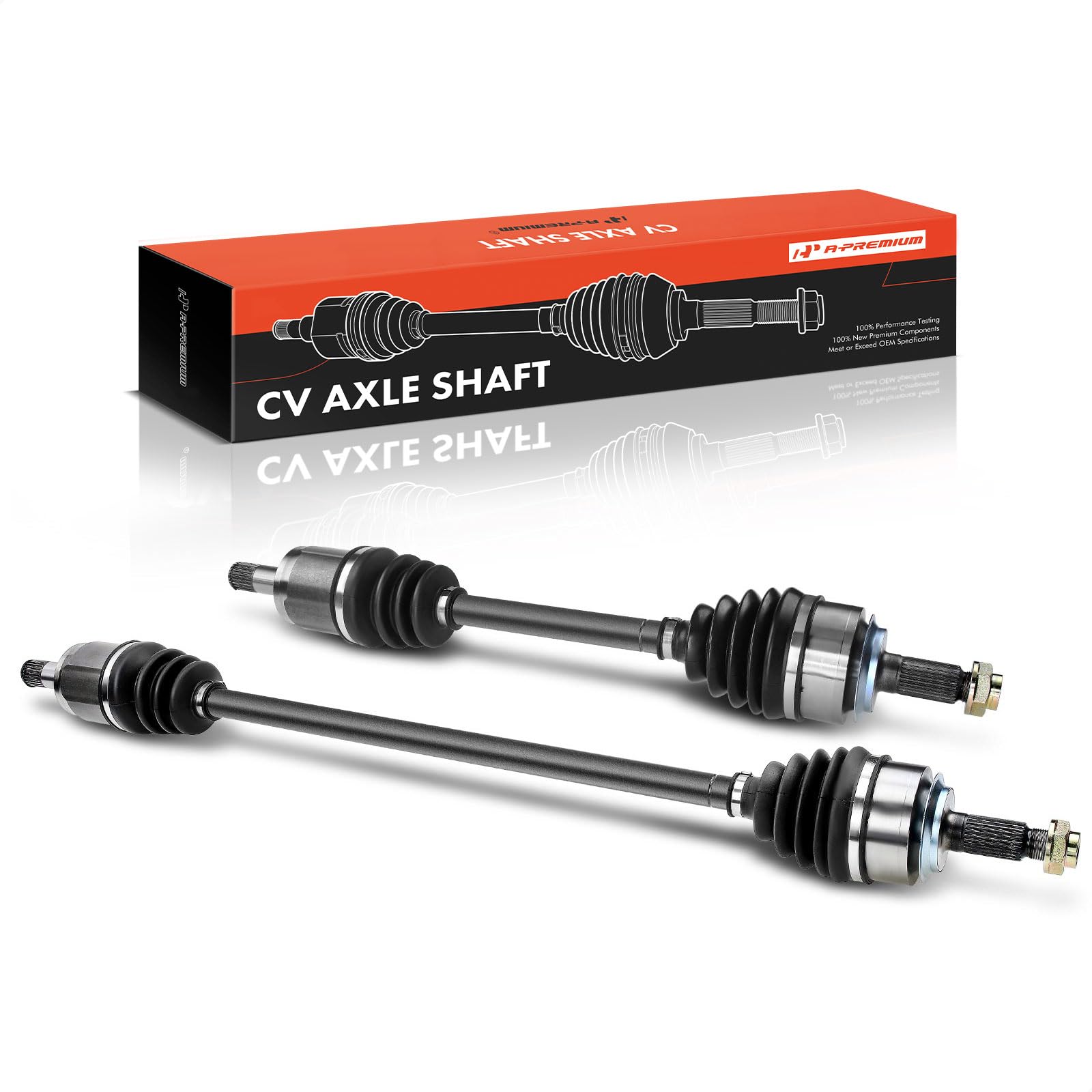 A-Premium axles on garage floor with tools showing DIY installation convenience