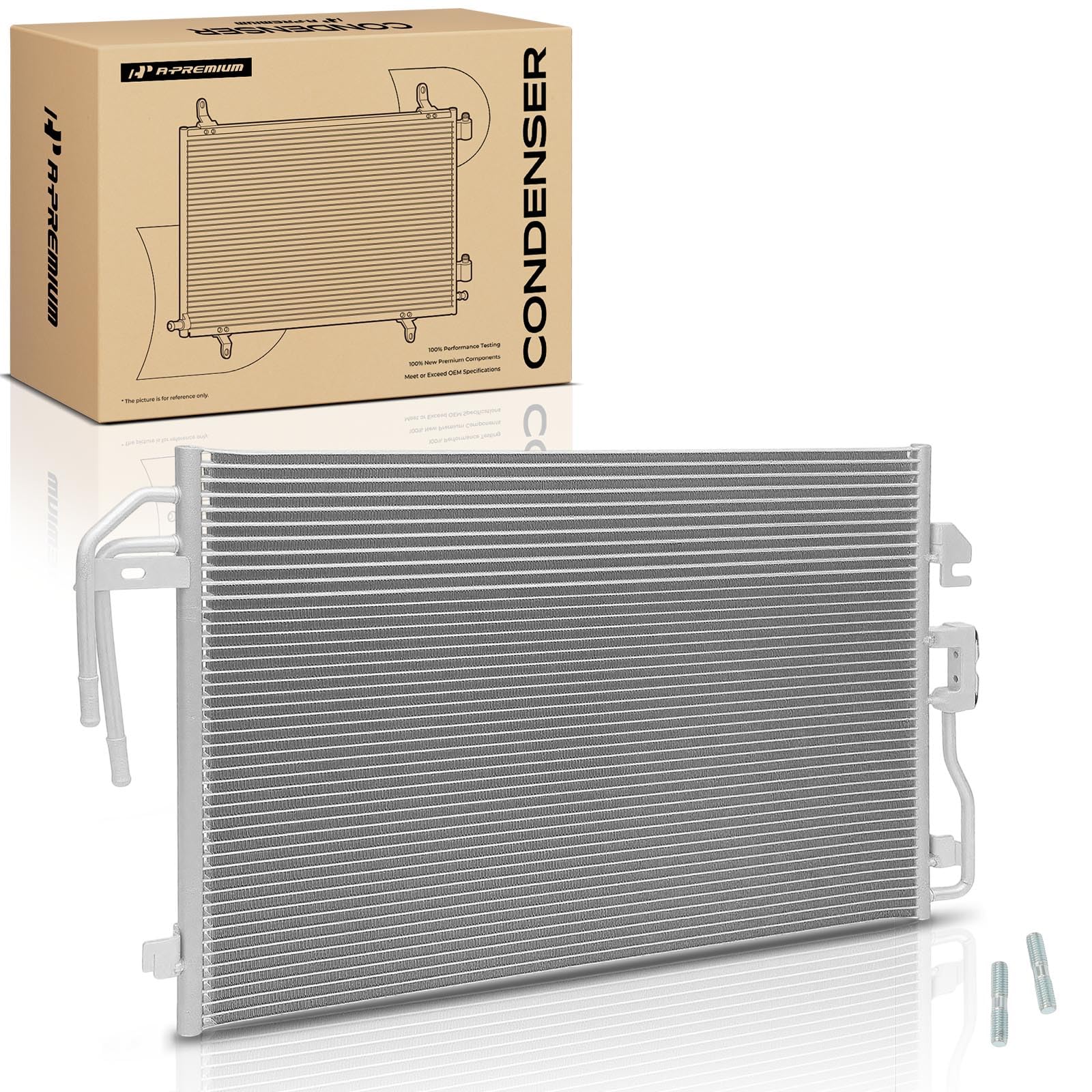 A-Premium mechanic installing condenser demonstrating professional fitment