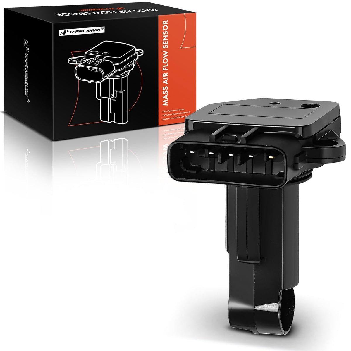 A-Premium MAF front view showing fit and plug for accurate airflow