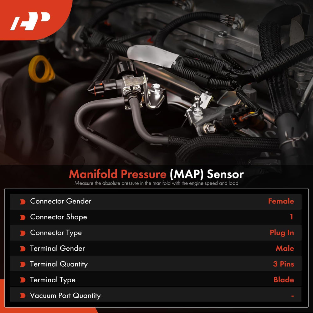 A-Premium MAP sensor electrical connector close-up for reliable plug-in connection