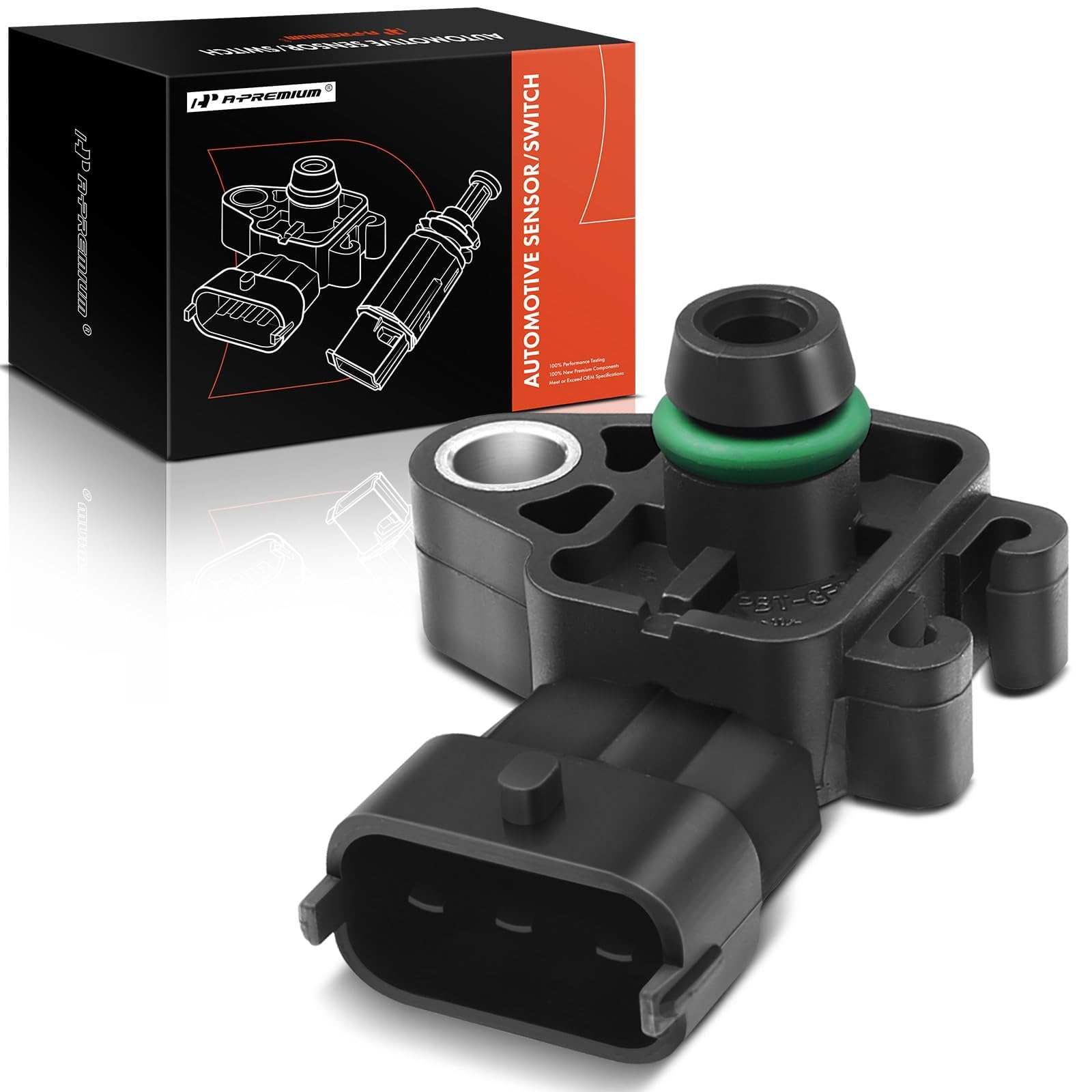 A-Premium MAP sensor front view showing compact design and simple fit