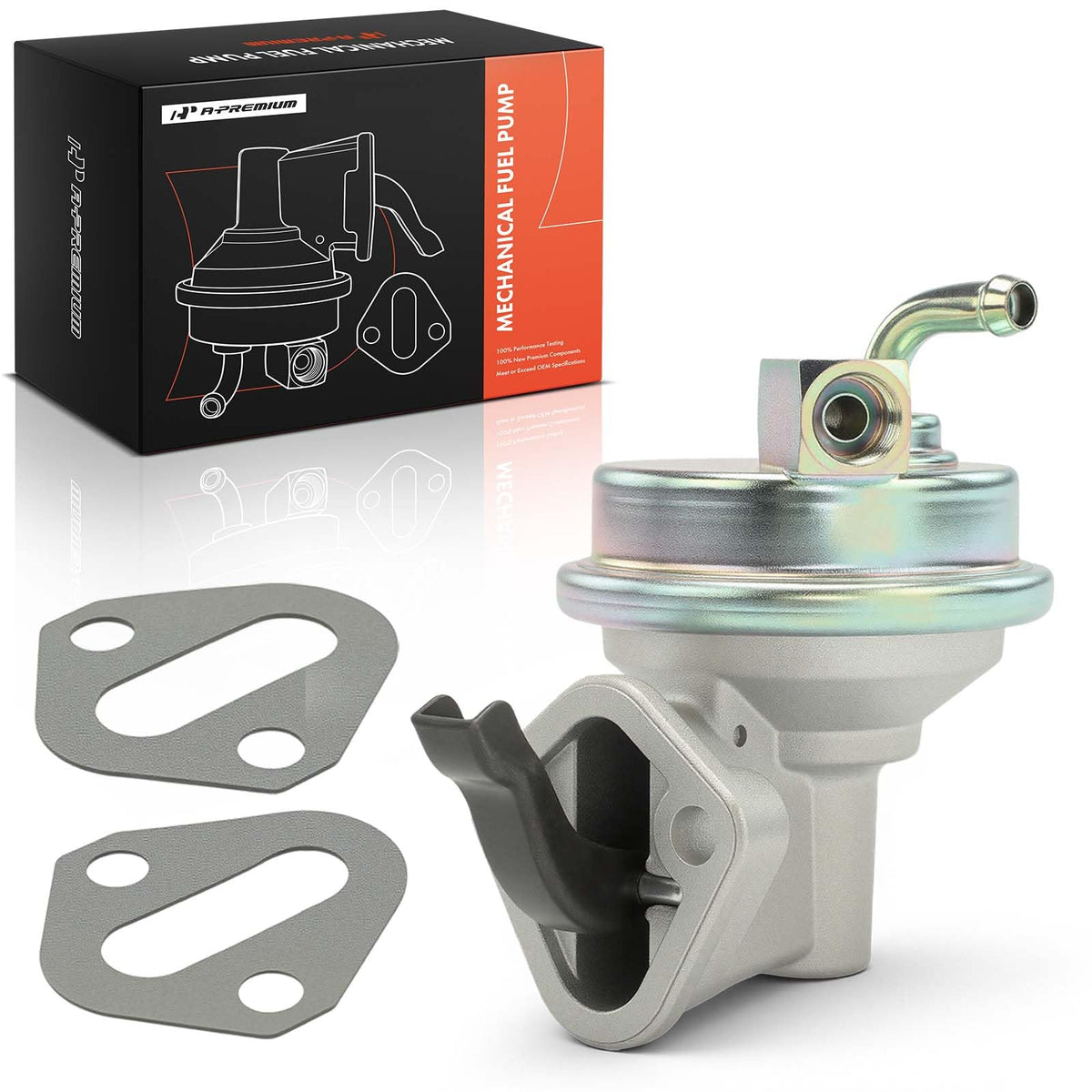 A-Premium front view of pump showing mounting ports and benefit of easy fitment