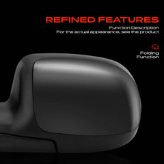 A-Premium mirror folded inward illustrating manual foldaway convenience
