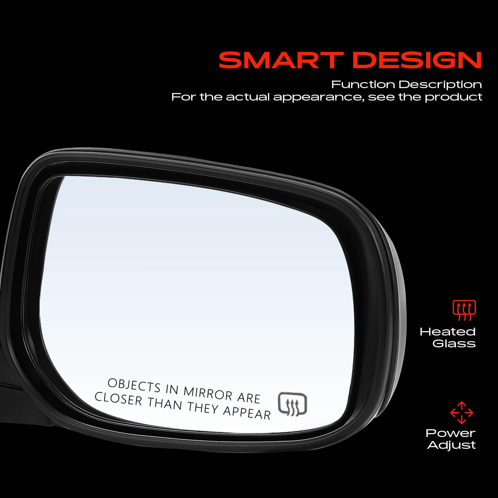 A-Premium mirror mounting points closeup highlighting secure direct-fit installation