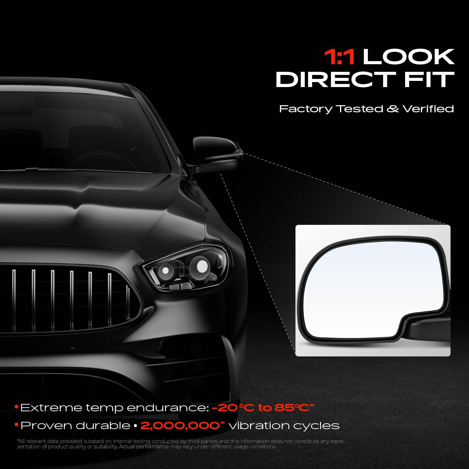 A-Premium mirror installed on door showing straightforward replacement process