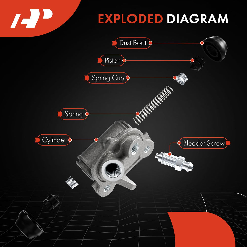 A-Premium installed in rear drum brake, illustrates correct positioning and benefit
