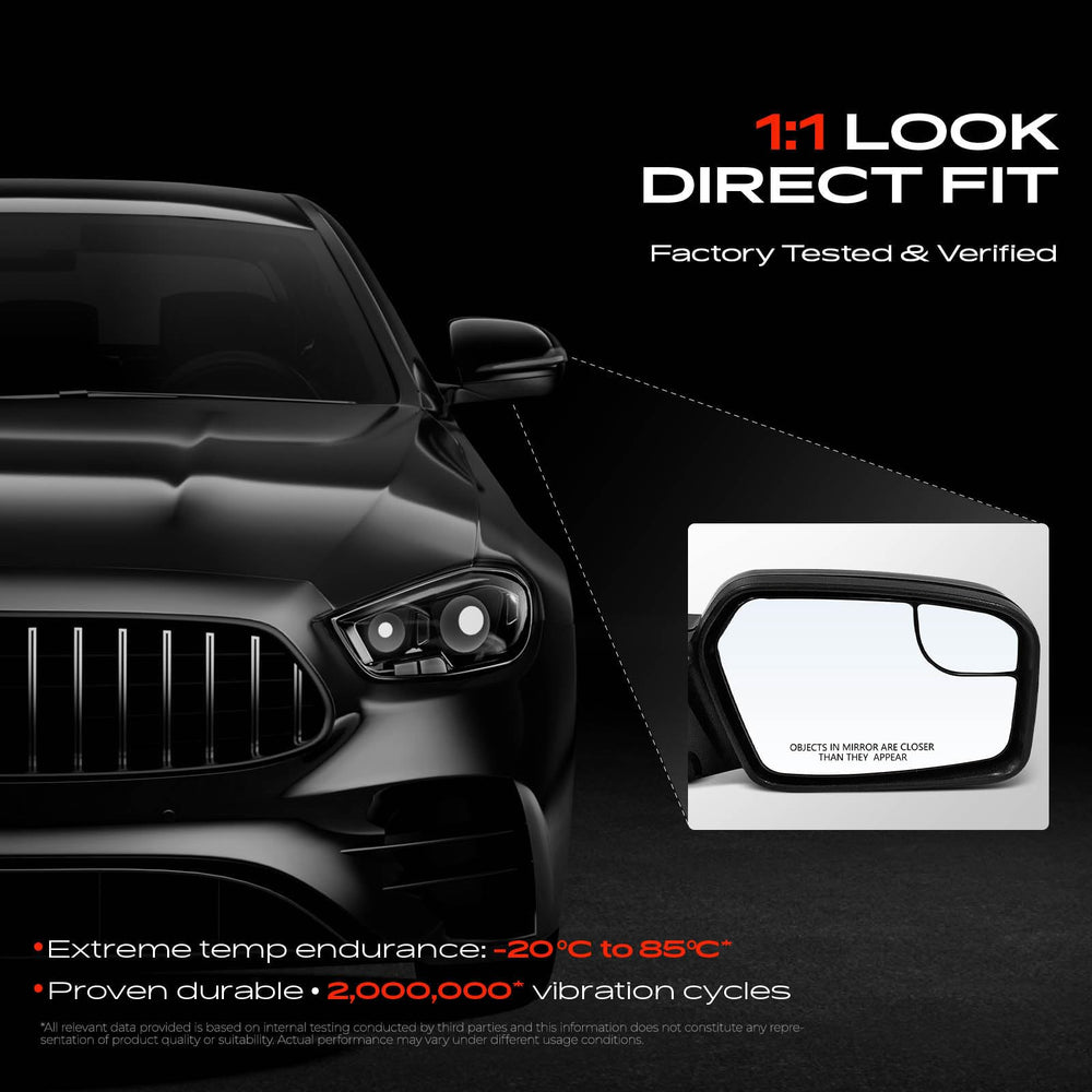 A-Premium mirror mounted on Ford Fusion passenger side for demonstration
