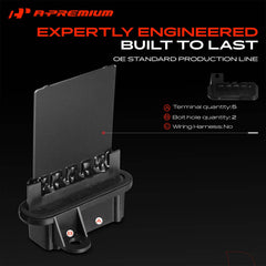 A-Premium detail of two mounting holes for secure OE-style installation