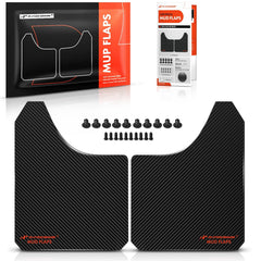 A-Premium mud flaps front packaging showing included pair and benefits