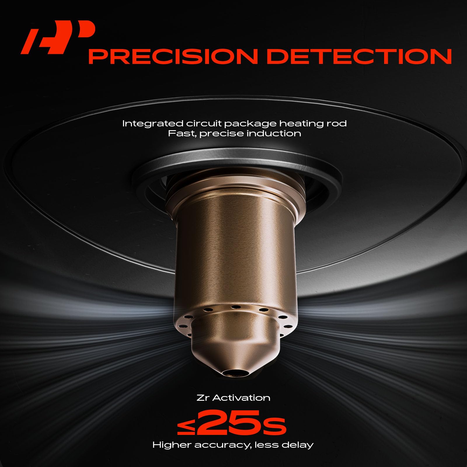 A-Premium sensor beside ruler for scale to show compact size and easy hand installation benefit