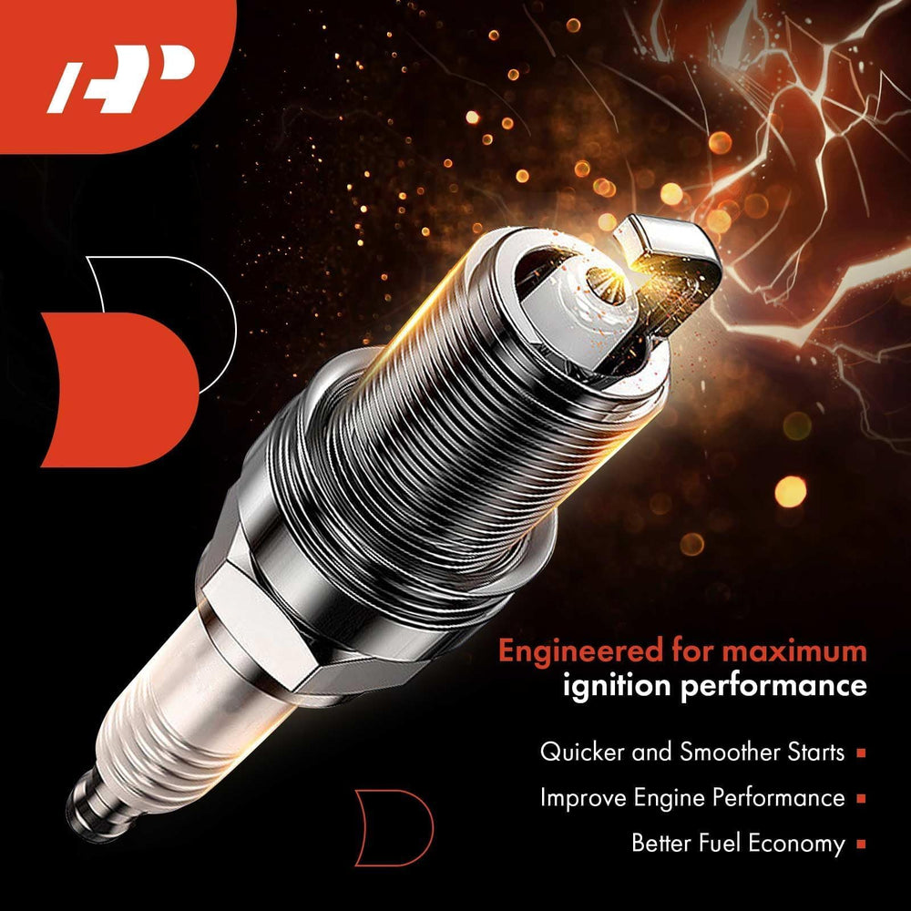 A-Premium six spark plugs laid out to show pack contents and immediate replacement readiness