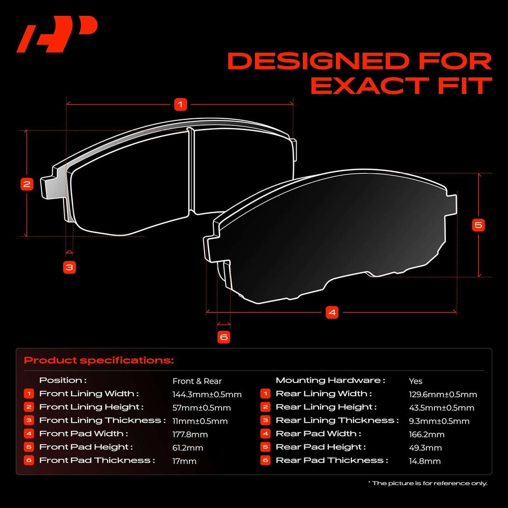 A-Premium rear pad close-up showing low-dust ceramic surface benefits