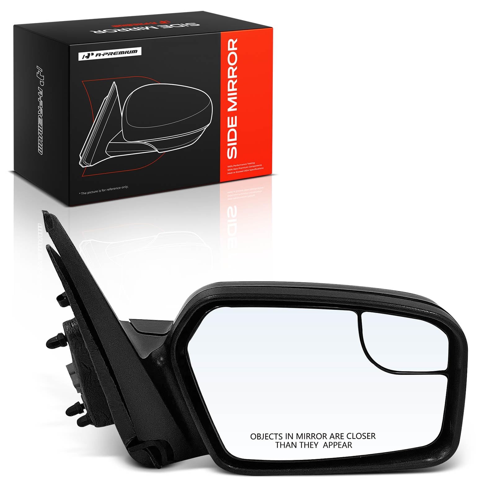 A-Premium front view of passenger mirror showing fit and finish