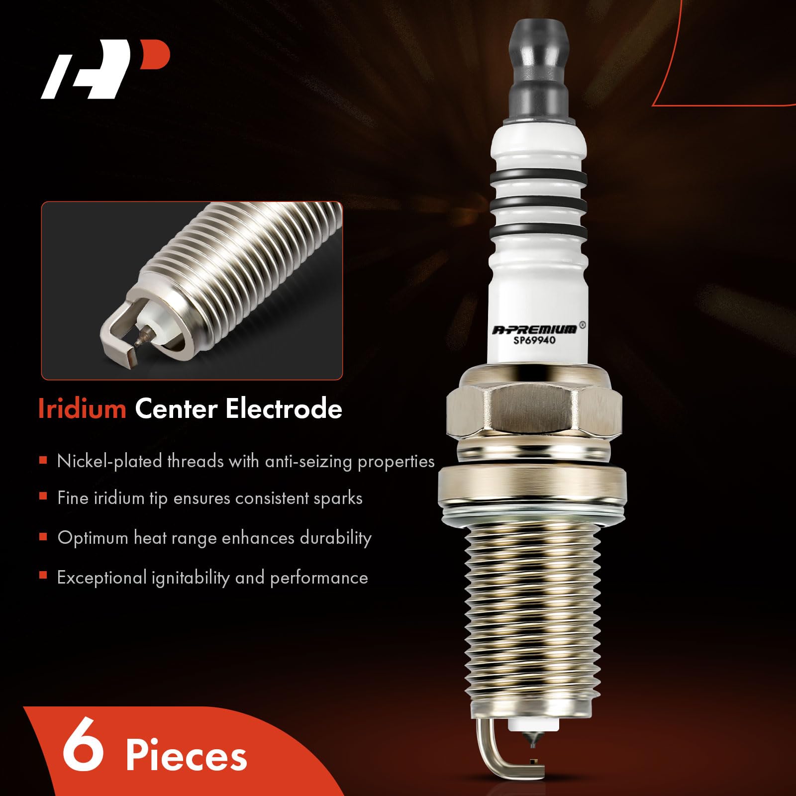 A-Premium view of platinum core detail highlighting durability and extended service life