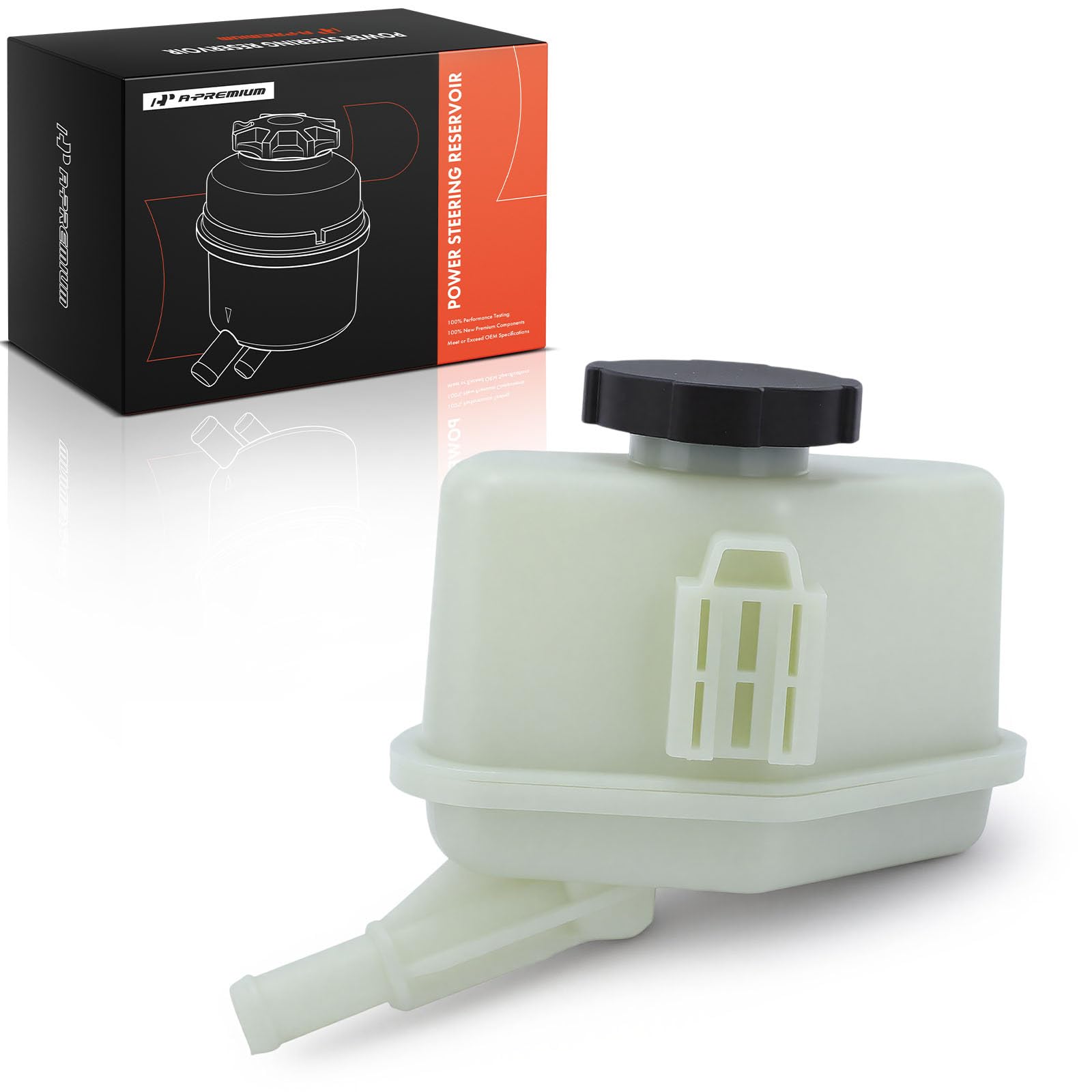 A-Premium front view of reservoir showing fit and mounting — reliable replacement