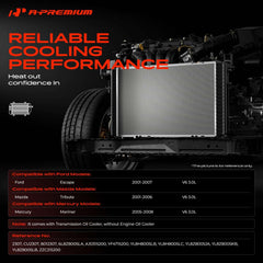 A-Premium close-up of radiator core fins showing durable construction and improved heat transfer