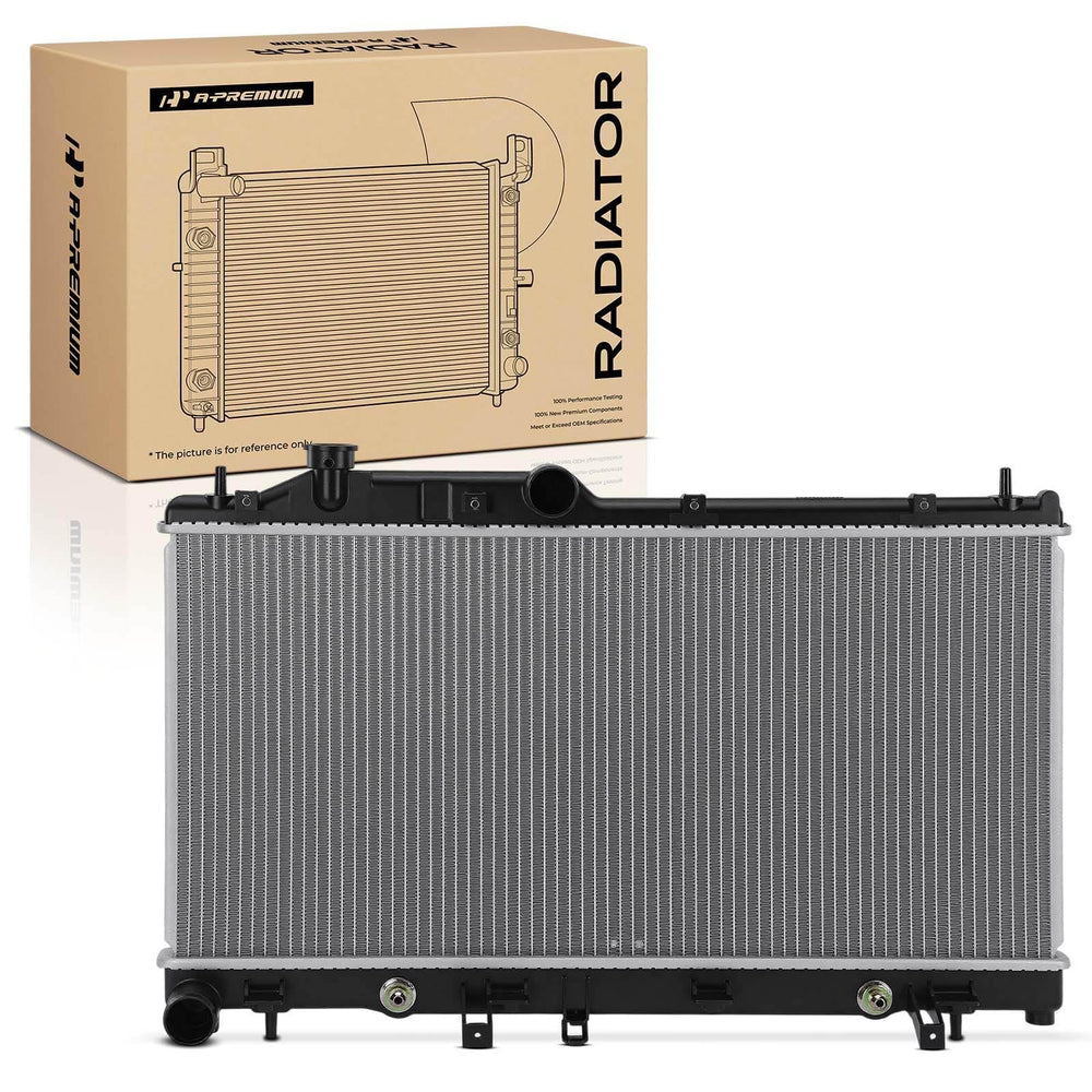 A-Premium radiator front view showing complete assembly and fitment benefit