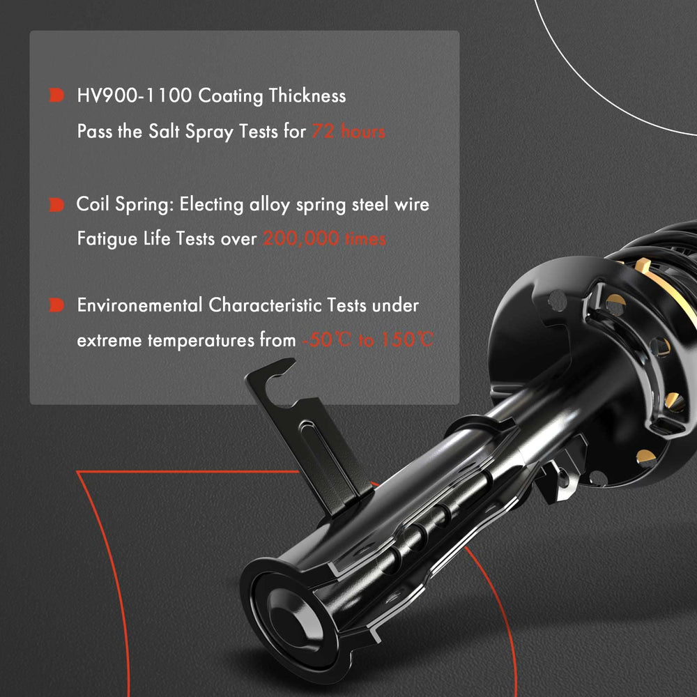 A-Premium rear shock absorber side profile demonstrating consistent damping performance