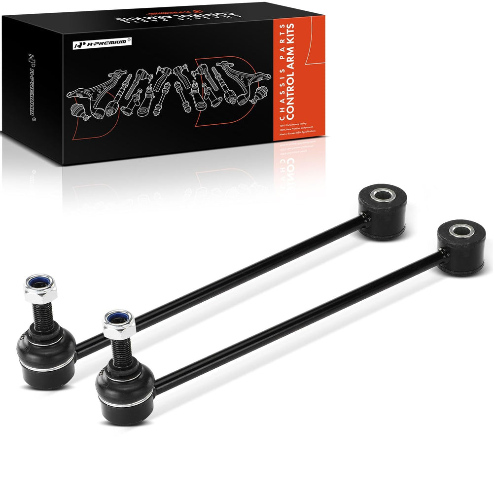 A-Premium rear sway bar link front view showing clean fit and improved stability